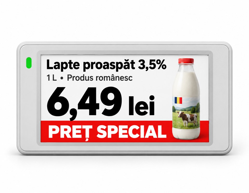 Etichetă electronică pentru Lapte proaspăt