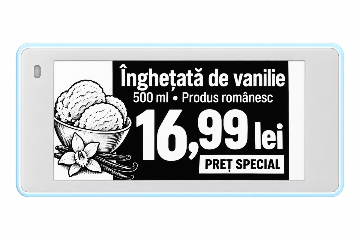Etichetă electronică pentru Înghețată de vanilie